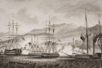 Aanval op Sidon door Commodore Charles Napier, september 1840, illustratie uit 